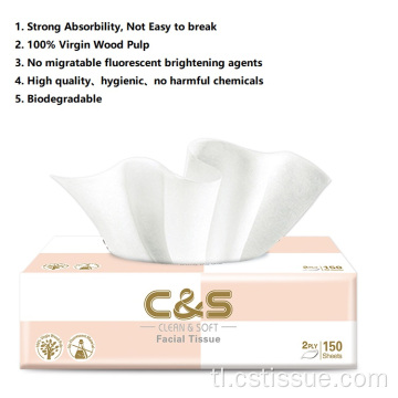 Biodegradable soft pack facial tissue